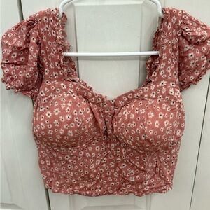 Floral Crop Top - Pink